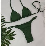 Conjunto Fio Dental Verde Militar Liso