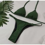 Conjunto Fio Dental Verde Militar Liso