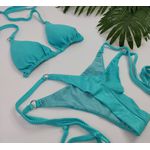 Lacinho Argolas Azul Piscina Canelado