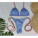 Lacinho Summer Azul Com tiras rose trilobal