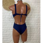Maiô Decote V Azul Marinho Liso