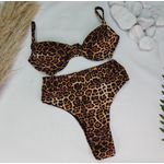 Conjunto Meia Taça + Hot Pants Onça