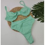 Meia Taça + Hot Pants Lurex Verde Água