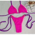 Lacinho Summer Rosa Neon Trilobol Com Tiras Roxa
