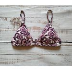 Top Triângulo Fixo Floral Roxo