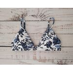 Top Triângulo Fixo Floral Azul