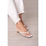 Tamanco Dedo Fivela Strass 6 cm_3016- Branco