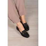 Mocassim Fivela Dourada_3063- Preto