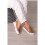 Tênis Slip On Furos Laser_3068- Caramelo