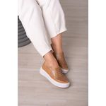 Tênis Slip On Furos Laser_3068- Caramelo