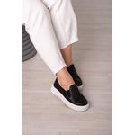 Tênis Slip On Furos Laser_3068- Preto