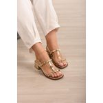 Sandália salto bloco 4cm c/ pedrarias