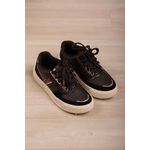 Tênis Detalhe Animal Print Passador_3140- Preto