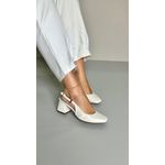 Scarpin Detalhe Fivela Bico Quadrado 6 cm_3168- Off