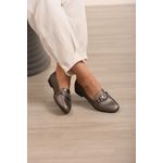 Mocassim Fivela Quadrada Super Confortável_3177- Cinza