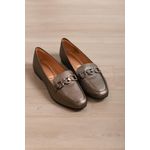Mocassim Fivela Quadrada Super Confortável_3177- Cinza