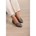 Mocassim Fivela Quadrada Super Confortável_3177- Cinza