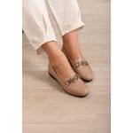 Mocassim Fivela Quadrada Super Confortável_3177- Nude