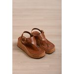Anabela Dedo Fivela Solado Cortiça 6 cm_3187- Caramelo