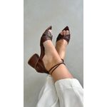 Sandália Bico Folha c/ Salto Diagonal 6 cm e amarração