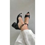 Sandália Bico Folha Salto Diagonal 6 cm_3196- Preto
