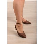Scarpin Luxo Peça Tornozelo 6 cm_3218- Marrom