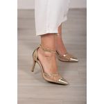 Scarpin Tela Brilho 8 cm_3241- Ouro