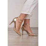 Scarpin Tela Brilho 8 cm_3241- Ouro