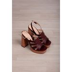 Sandália Meia Pata Laser 12 cm salto e 3 cm frente_ 3242- Marsala