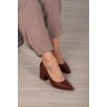 Scarpin Salto Bloco Liso 6 cm_3254- Marrom