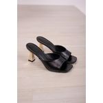 Tamanco Salto Metalizado Taça 9 cm_3283- Preto