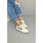 Tênis Luxo A11510_3304- Creme/ Ouro