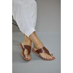 Sandália Rasteira Dedo Laser_3307- Marrom
