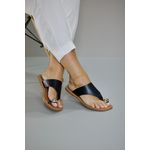 Sandália Rasteira Dedo Laser_3307- Preto