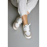 Tênis Corte Solado Alto Detalhe Traseiro_3308- Branco/Cinza