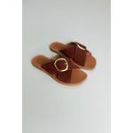 Sandália Rasteira Max Fivela_3340- Marrom