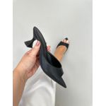 Tamanco Bico Folha Salto Taça 6 cm_3372- Preto