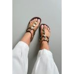 Sandália Papete Moeda peito do pé_3426- Marrom