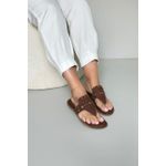 Sandália Rasteira Dedo Mini Pirâmides_3429- Marrom