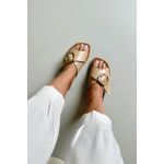 Sandália rasteira Cruzada Max Fivela_3432- Creme