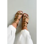 Sandália Rasteira Moedas Peito do Pé_3435- Mostarda