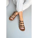 Sandália Papete em Couro Medalhas_3438- Mostarda