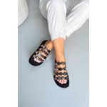 Sandália Papete em Couro Medalhas_3438- Preto 