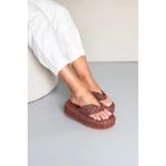 Sandália Flat Dedo Trama_3442- Marrom