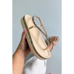 Sandália Papete Ladrilho Elástico_3443- Creme