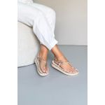 Sandália Papete Ladrilho Elástico_3443- Creme