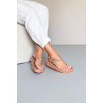 Sandália Papete Ladrilho Elástico_3443- Nude