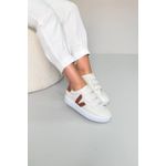 Tênis Detalhe V Mega Confortável_3464- Creme/Caramelo