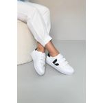Tênis Detalhe V Mega Confortável_3464- Branco/Preto