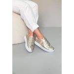 Tênis Detalhe V Mega Confortável_3464- Ouro/Nude